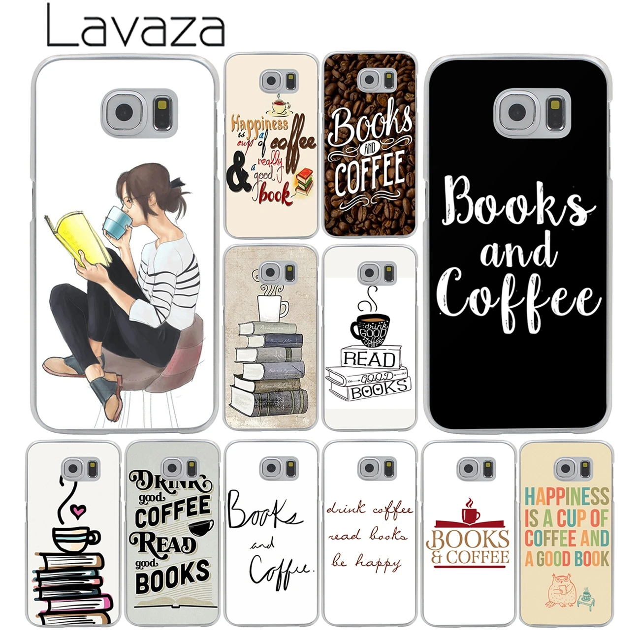 

Lavaza Books And Coffee Inverted Mck Print Hard Transparent Phone Case for Samsung Galaxy S10 E S10E S8 S9 Plus S6 S7 Edge Cover