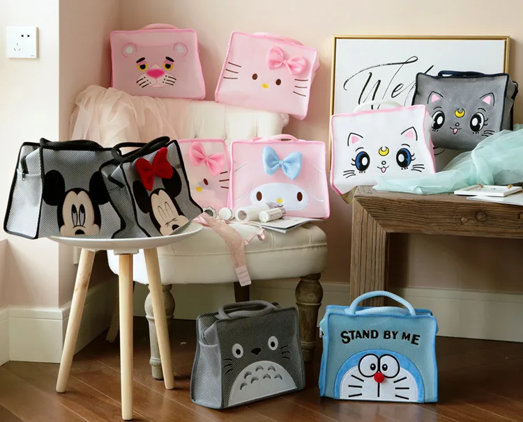Мультяшный Даффи медведь стеллалу hello kitty моя мелодия Розовая пантера Сейлор Мун косметички сетчатый мешок для хранения пляжная сумка сумки для стирки