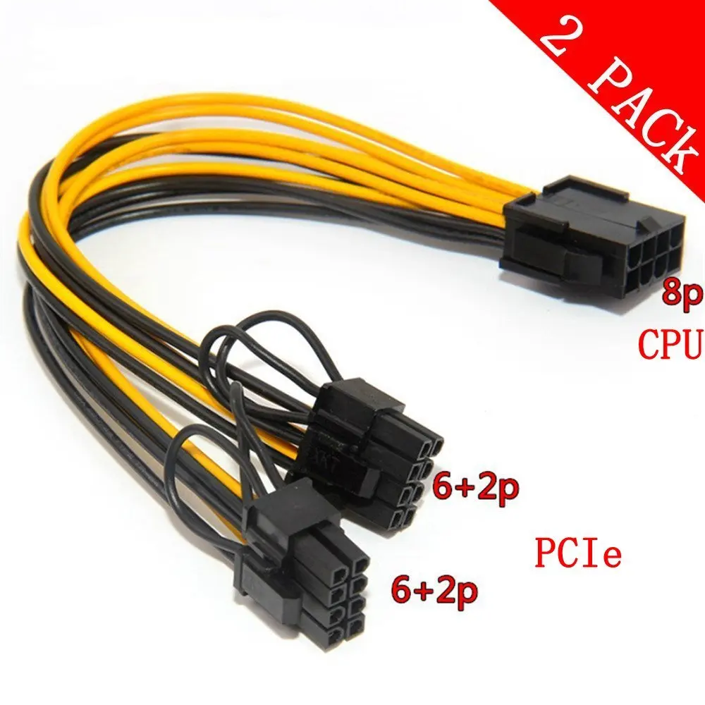 CPU 8pin к изображениям видео карта двойной PCI E 8Pin(6Pin + 2Pin) кабель питания сплиттер