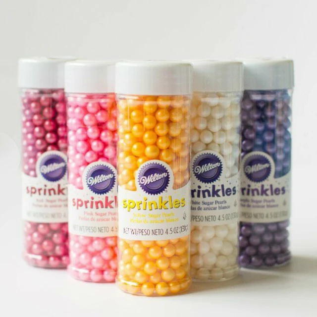 Wilton large particles 6.5mm edible pearl candy, decorative sugar beads