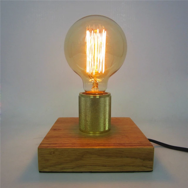 E27 Nordic Wooden Table Lamps Edison Antique Light Decorative E27 Nordic Wooden Table Lamps Edison Antique Light Decorative Fixtures Creative Retro Square