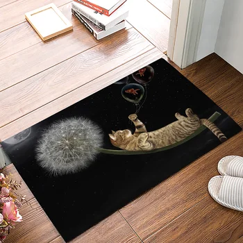 

Dandelion cat Bathroom Accessories Set Dirt Debris Mud Trapper Bath Shower Tub Floor Carpets Area Runners Accent Rugs Extra Soft