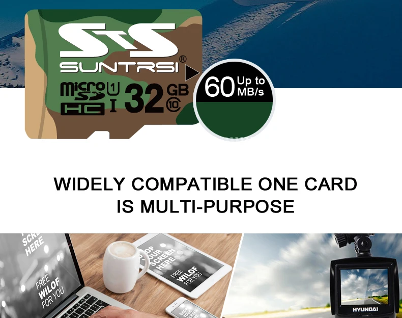 Suntrsi Micro TF карта 16 ГБ 32 ГБ 64 Гб класс 10 Microsd SD карта высокая скорость 128 ГБ карта памяти для смартфона