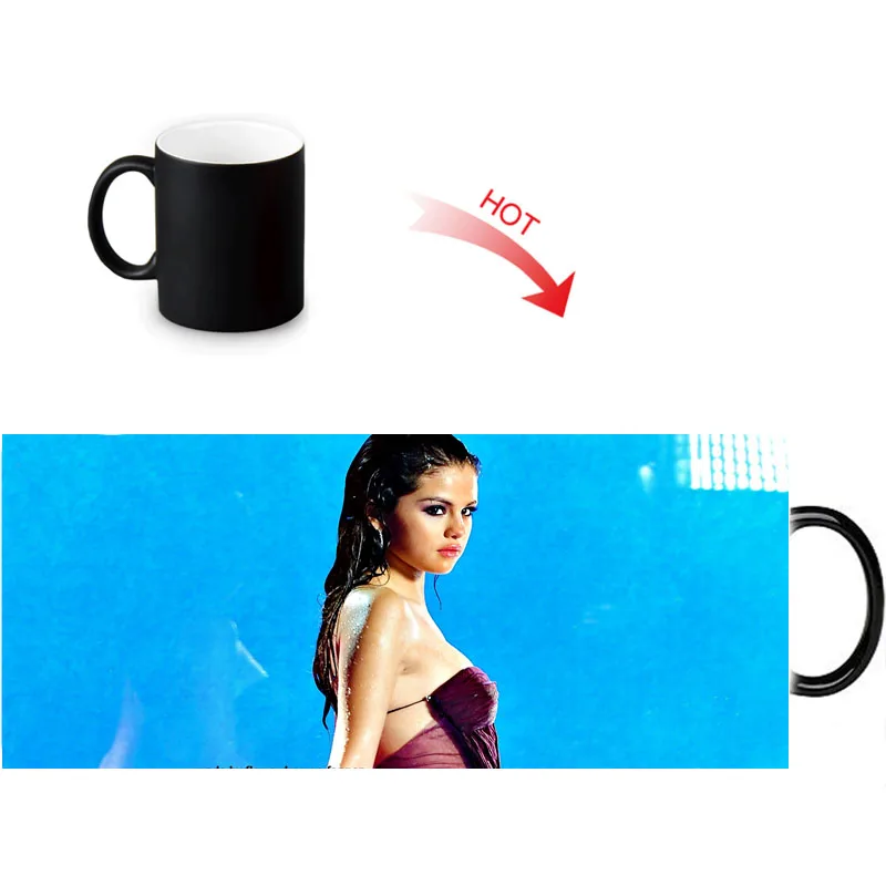 Чашка для кофе Selena Gomez меняющая цвет при нагреве керамическая чашка чая молока