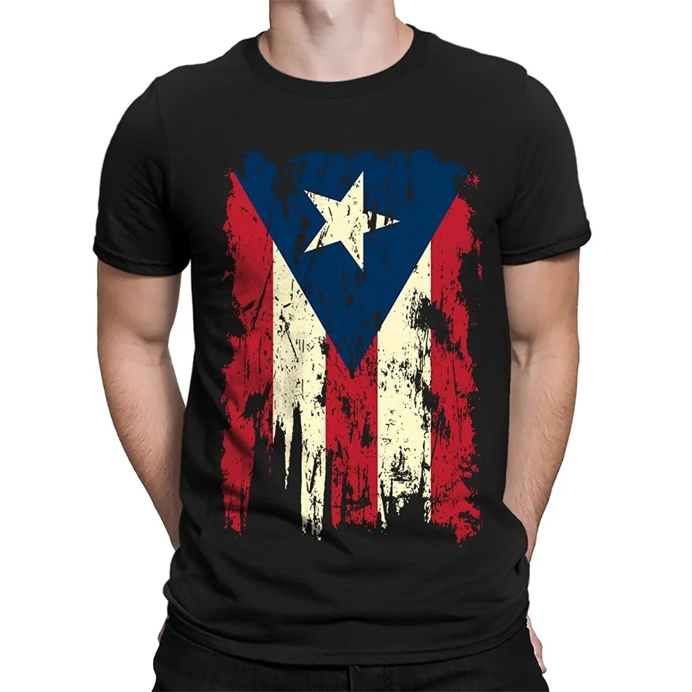 Fashion Soft Men T Shirt Summer Style Vintage Distressed Puerto