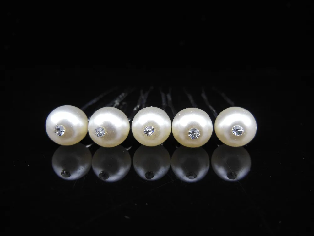 

Free Shipping 50 Pcs / lot Ivory Color Pearl Crystal Hair Pins Wedding Party Bride Hair Grips Woman Hair Clips Hair Accessory