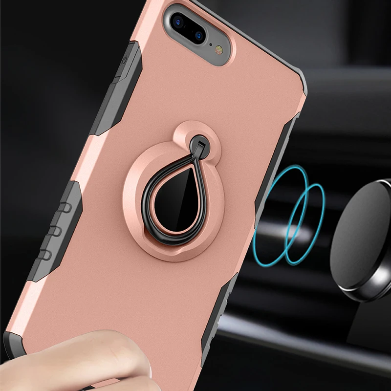 

Case for iPhone X 8 7 Plus 6 6S Plus Magnetic Suction Car Mount Holder Armor PC + TPU Case gel Shockproof Stand Hybrid Skin