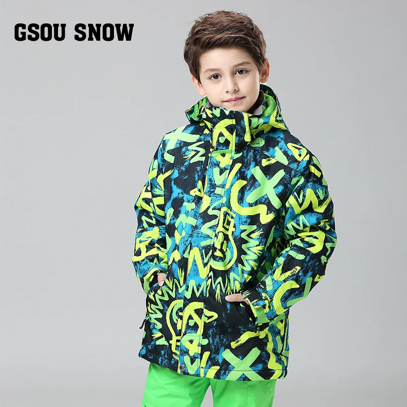 Лыжный костюм с двойным шпоном Snow Gsou для детей и мальчиков, ветронепроницаемая и водонепроницаемая Лыжная одежда