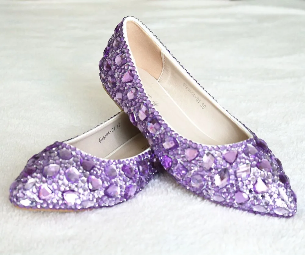 flat shoes with diamonds