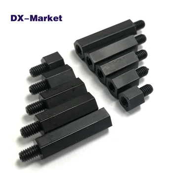 

M3 M4 nylon standoff spacer screw female hex plastic pillar isolation column bolts , Nylon hexagonal column single-pass