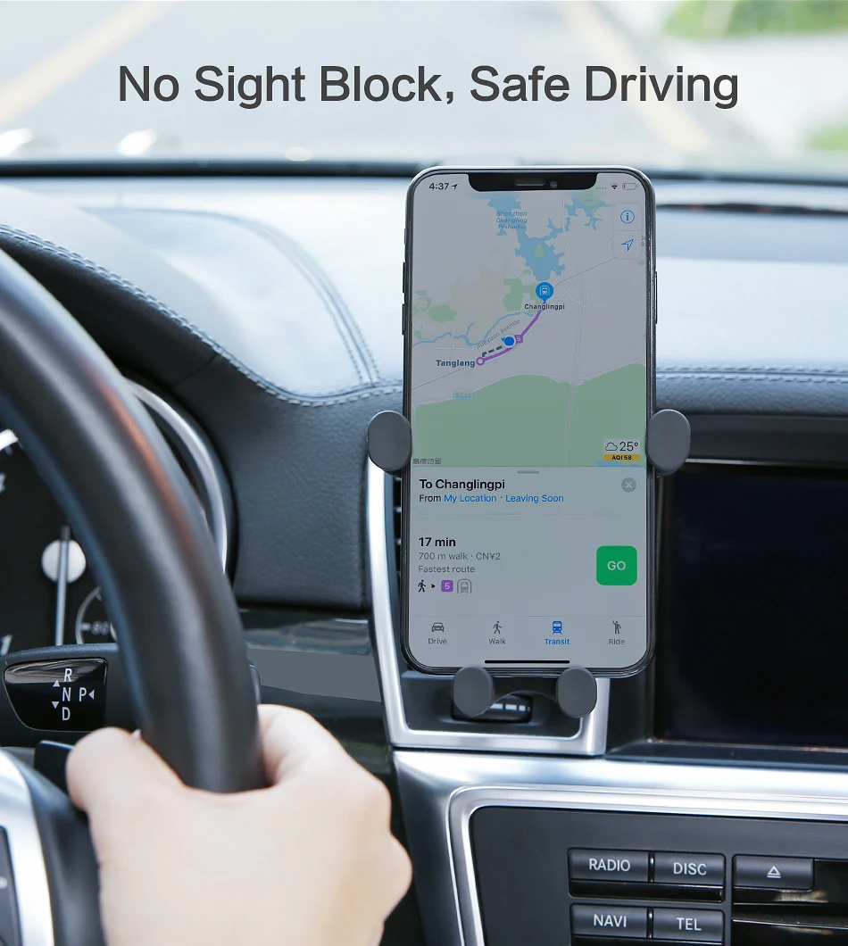 Convenience Holder For Phone in Car Luxury Auto Lock Gravity Car Holder Air Vent Mount Bracket For iPhone XS Max XR Stand Holder (7)