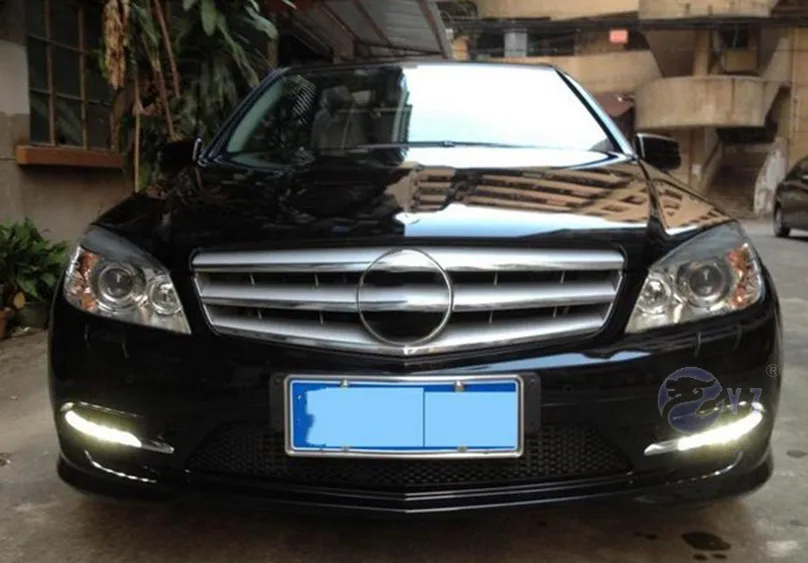 Автомобильный мигающий 1 комплект для Mercedes Benz W204 C300 спортивная модель 2008 2009 2010 светодиодный DRL дневные ходовые огни Дневные противотуманные фары