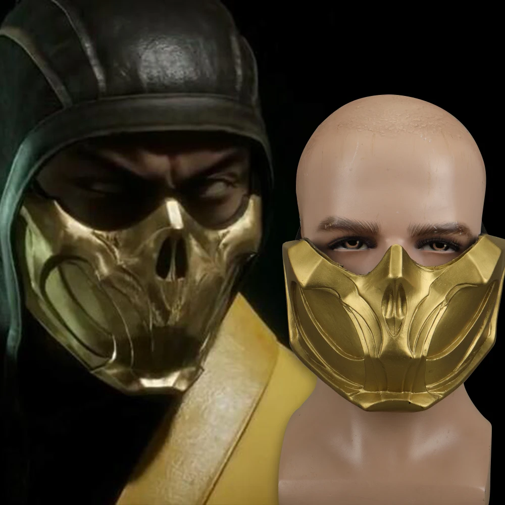Новинка 2019 маска Mortal Kombat X Scorpion Hanzo Hasashi из сандалового дерева полумаска ПВХ