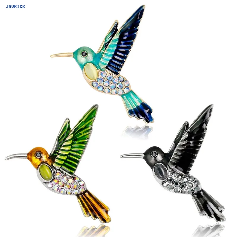 

JAVRICK Exquisite Bird Brooch Fashion Rhinestone Clothing Backpack Pins Enamel Corsage Badge Icons Suit Decoration Brooches
