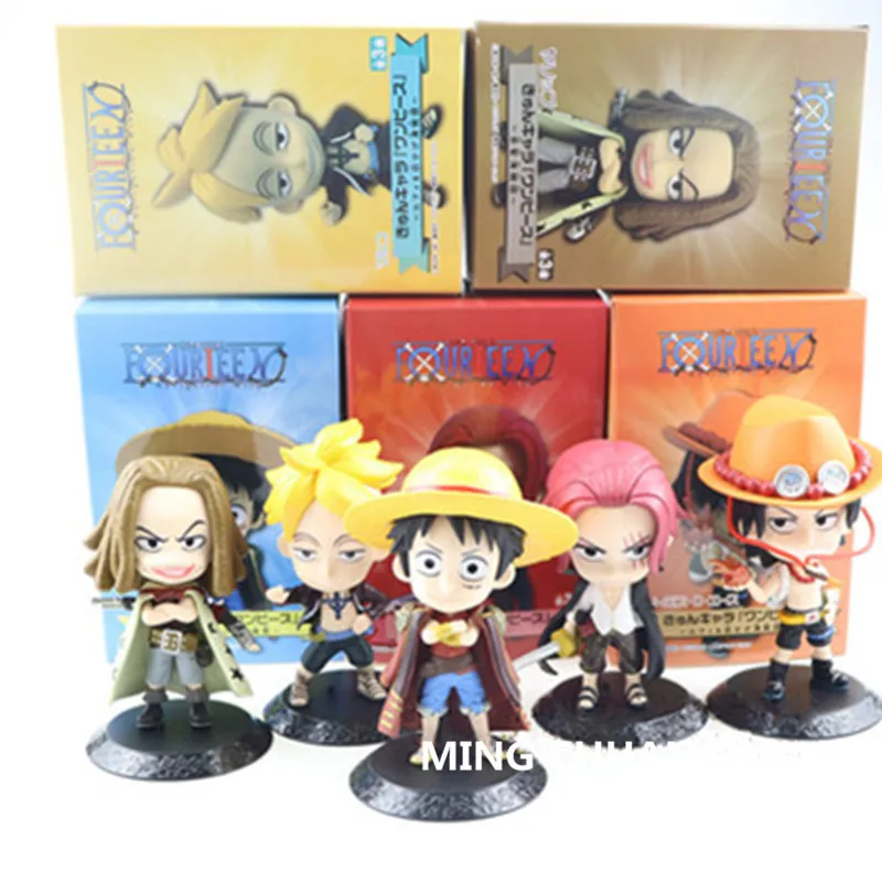

ONE PIECE The Straw Hat Pirates Q-version Monkey D. Luffy Shanks Sanji Ornaments PVC Action Figure Collectible Model Toy BOX Z72