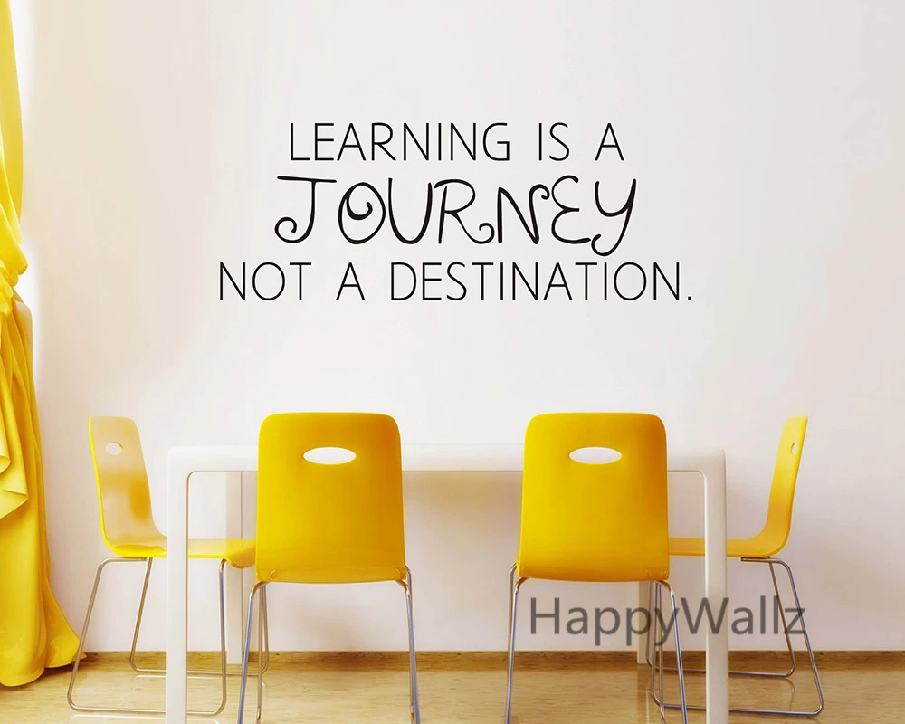 

Motivational Quote Wall Sticker Learning is a Journey Not a Destination DIY Inspirational Quote Wall Art Decal Custom Colors Q58