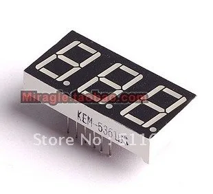 

10 PCS LD-5361AG 3 Digit 0.56" GREEN 7 SEGMENT LED DISPLAY COMMON CATHODE