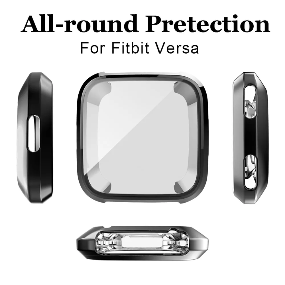 360 градусов Защитная крышка для Fitbit Versa Band чехол покрытие Coque Fit Bit Versa аксессуары для часов защитный чехол для экрана