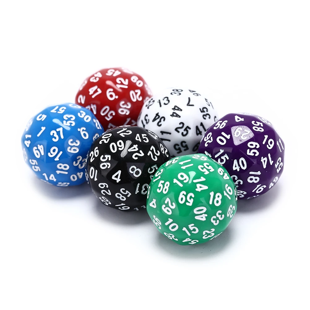 2018 1PCS High quality 60 Sided D60 Big Dice for board game number 1-60 Dungeon and Dragons Dice 6 Colors