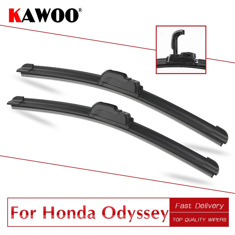 

KAWOO For Honda Odyssey Car Natural Rubber Clean The Windshield Wipers Blades Model Year From 2000 To 2017 Fit U Hook Arm