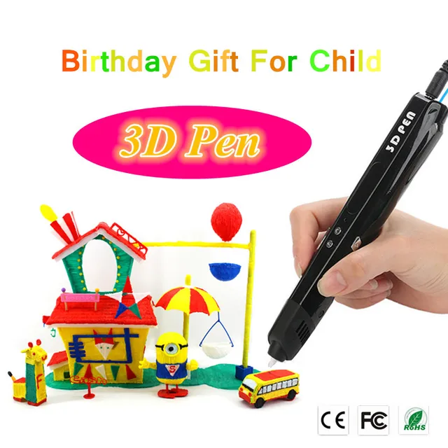 Cheap Top Quality Sixth Generation 3Color 3D Pens For Child's Brithday Gift High/Low Temperature 3D Printing Pen For Christmas Present