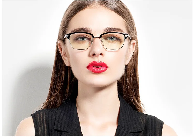 Женские очки кадры фотометрические Ретро Металл полукадра очки металлические ноги декоративные очки рамки для женщин