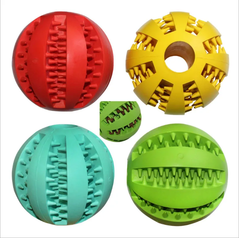 

minty Rubber toys for dogs and cats Multi-color soft Leakage food ball Grinding ball can clean pet's mouth pet products