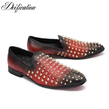 Deification Hot Rivets Studded Leather Men Flats Slip On Men Moccasins Formal Casual Dress Shoes Office Mens Loafers Espadrilles цена Deification Hot Rivets Studded Leather Men Flats Slip On Men Moccasins Formal Casual Dress Shoes Office Mens Loafers Espadrilles цены онлайн
