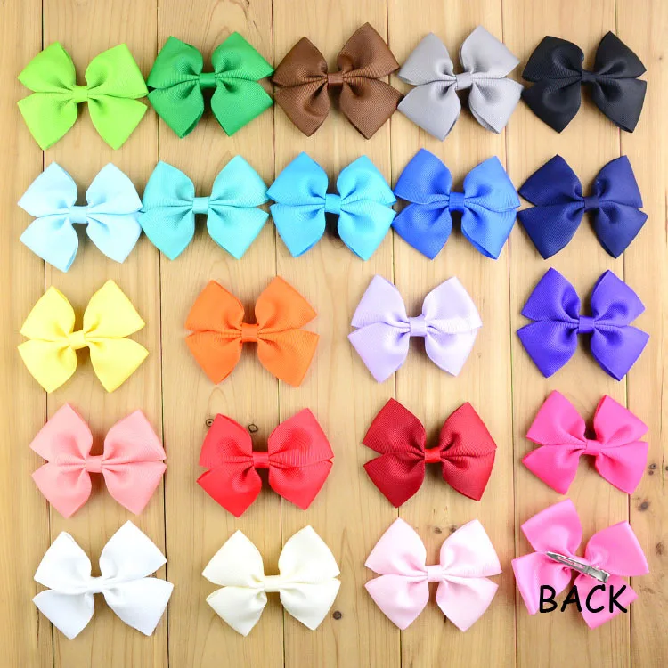 

3.54 inch Ribbon Bows WITH CLIP 22pcs/lot Summer Style 22Color Girls Hair DIY Accessories girl Head Bows Pins For Kids FC14