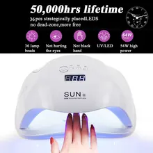 

YAYOGE Nail Dryer For Nails Art 54W UV LED Lamp 4 timing modes For All Types Gel Varnish Nail Polish area heat disspation