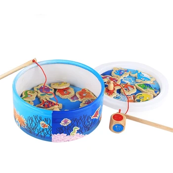

The Baby Puzzle Fishing Toy Magnetic Fishing Educational Fishing Game Wooden Toys Children Birthday Gifts