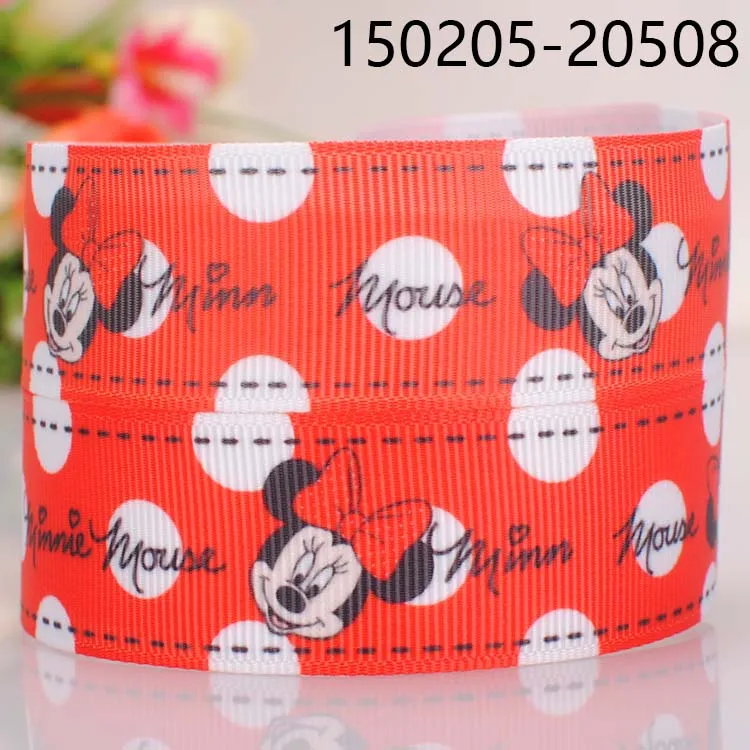 10yards-different sizes-lively cartoon mouse mickey ribbon printed Grosgrain ribbon - Цвет: 150205-20508