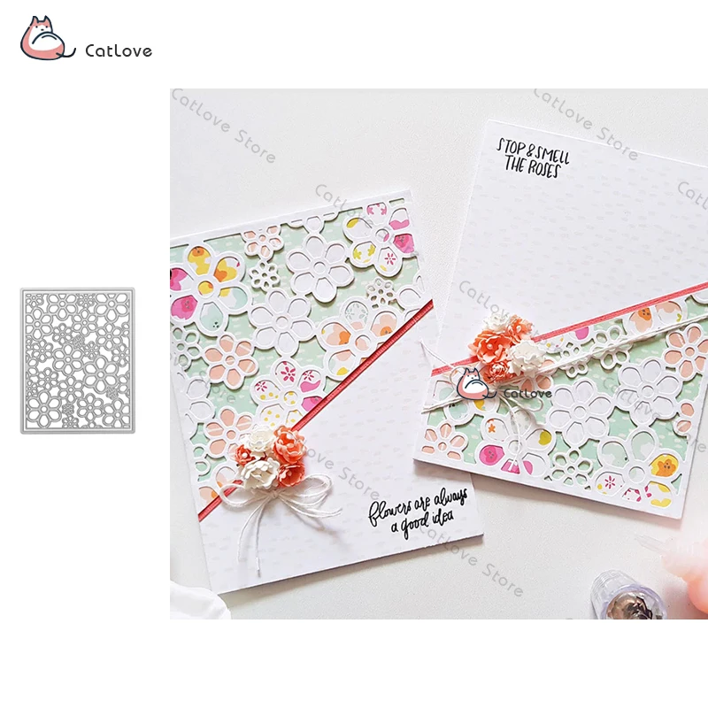 

Lace Background Metal Cutting Dies Stencils For DIY Scrapbooking Paper Card Decorative Craft Embossing Die Cuts New 2019