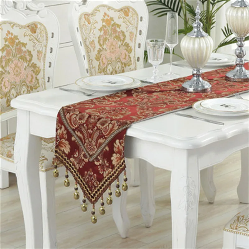 SBB High-end luxury European style American dining Tea table table runner modern simplicity beads decorate four color table flag