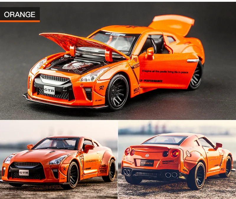 1:32 моделирование Nissan GTR соревнование сплава автомобиля модельная форма-литье игрушечный автомобиль детская откатная вспышка супер-бегущая машина игрушка