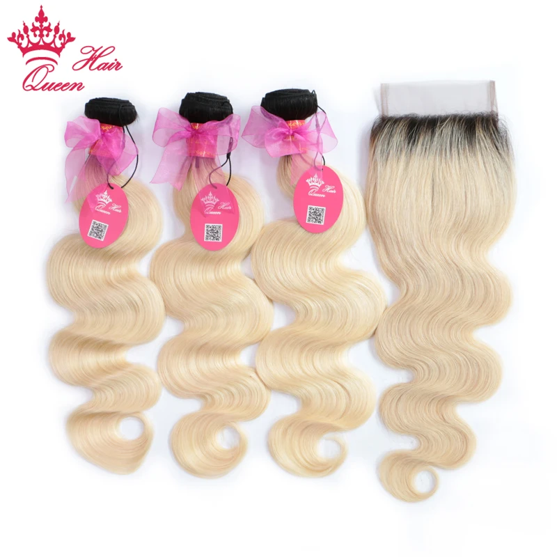 Queen Hair бразильские человеческие волосы с эффектом деграде (переход от светлые