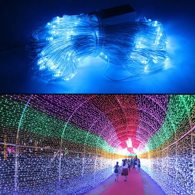 

EU Plug Christmas LED String Fairy Lights Net Mesh Curtain Xmas Wedding Party Outdoor Indoor Waterproof Lamp ALI88