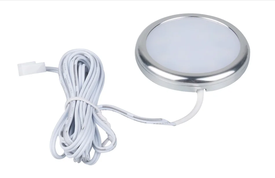 LED Under Cabinet Lights Puck Lamp 12V Round Aluminum Kitchen Counter Showcase Lamps LED Closet Lighting Furniture Shelf Light4