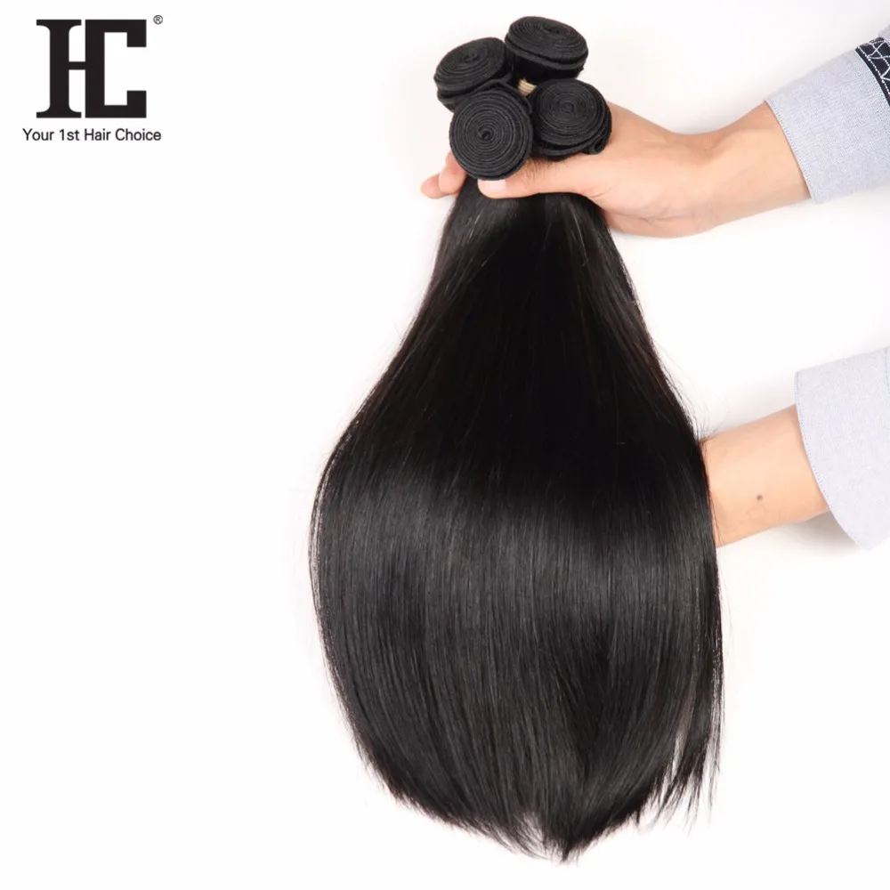 HC Hair Peruvian Straight Hair 3 Bundles Deals 100% Human Weave Bundles 8-28inch Natural Color Non Remy Extensions