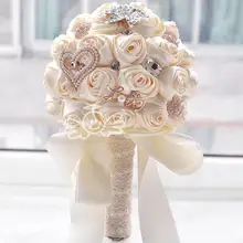 MissRDress великолепный Кристальный Свадебный букет жемчужные свадебные букеты цвета слоновой кости искусственные цветы для свадьбы для свадебных аксессуаров JK301