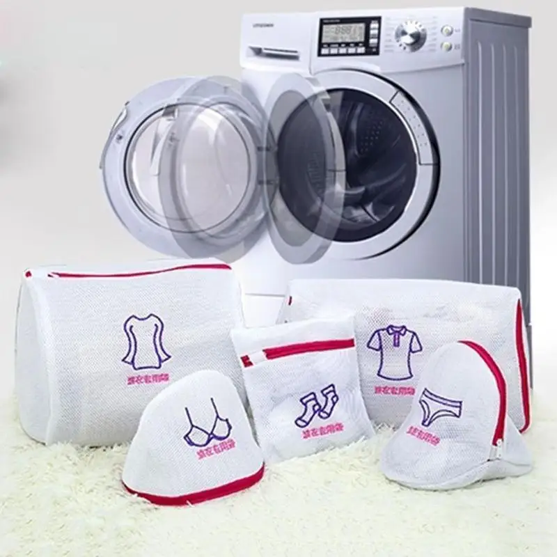 

Zippered Mesh Laundry Wash Bags Foldable Delicates Lingerie Bra Socks Underwear Washing Machine Clothes Protection Net