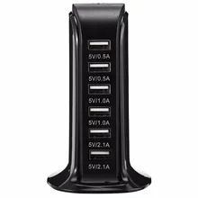 Universele 6 Poorten Tomada USB Rápido Opladen 6A 30 w Muur Plugue Carregador De Viagem Desktop HUB USB Divisor de Multi Poort telefoon Cha