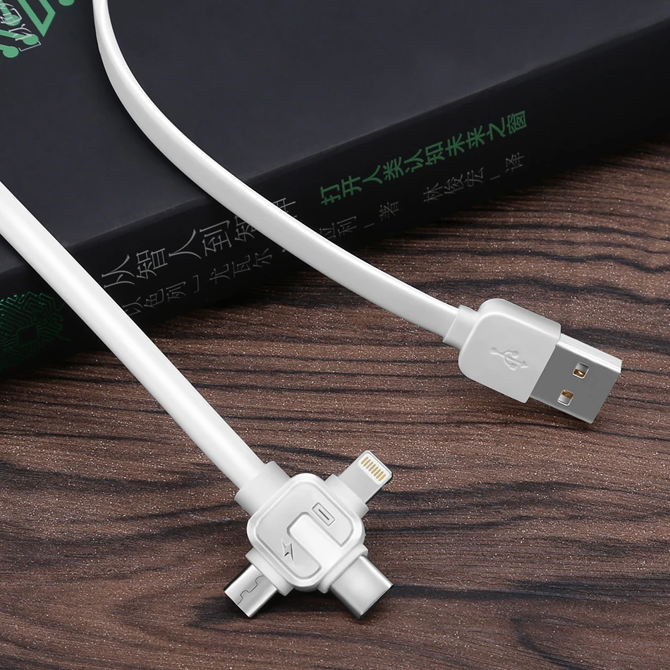 Universal 3 in 1 Lighting Charging&Sync Data Cable For iPhone 7 8 6s Plus X Micro USB Type-C Fast Charge Cables For Xiaomi (5)