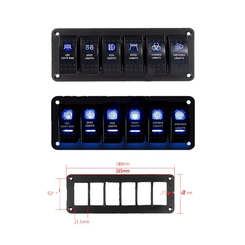 6 банд светодиодный автоматический перекидной переключатель панель Переключатель для RV лодки яхты автомобиля автоматический выключатель 12 24 В