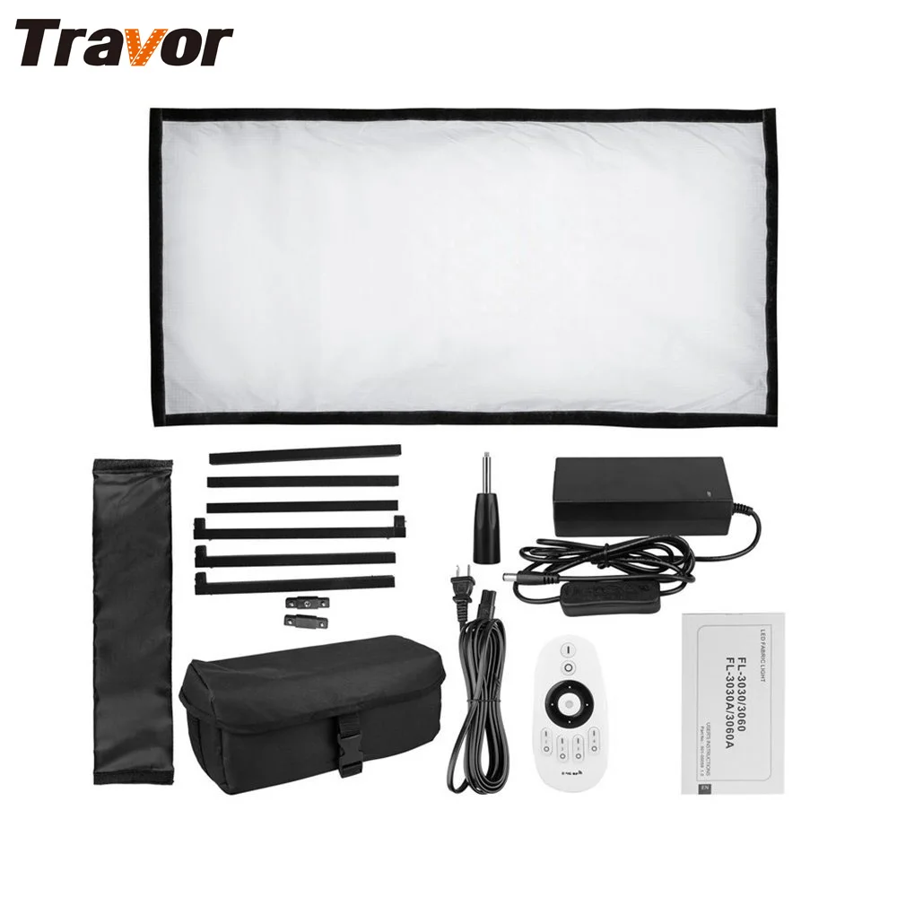 Travor Flexible led video light Bi-Color FL-3060A size 30*60CM CRI 95 3200K 5500K with 2.4G remote control for video shooting