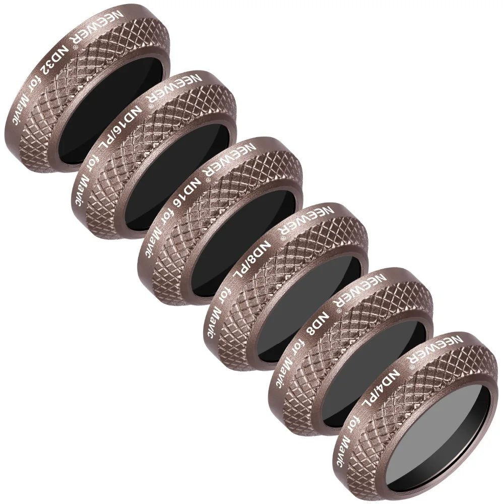 Neewer 6 Pieces Filter Kit for DJI Mavic Pro Drone Quadcopter Includes ND4 PL ND8 PL