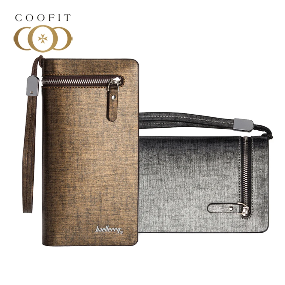 

Baellery Design Business Long Wallet Men Male Handy Bag PU Leather Men's Wallet Coin Purse Pouch For Day Use Clutch Card Holder