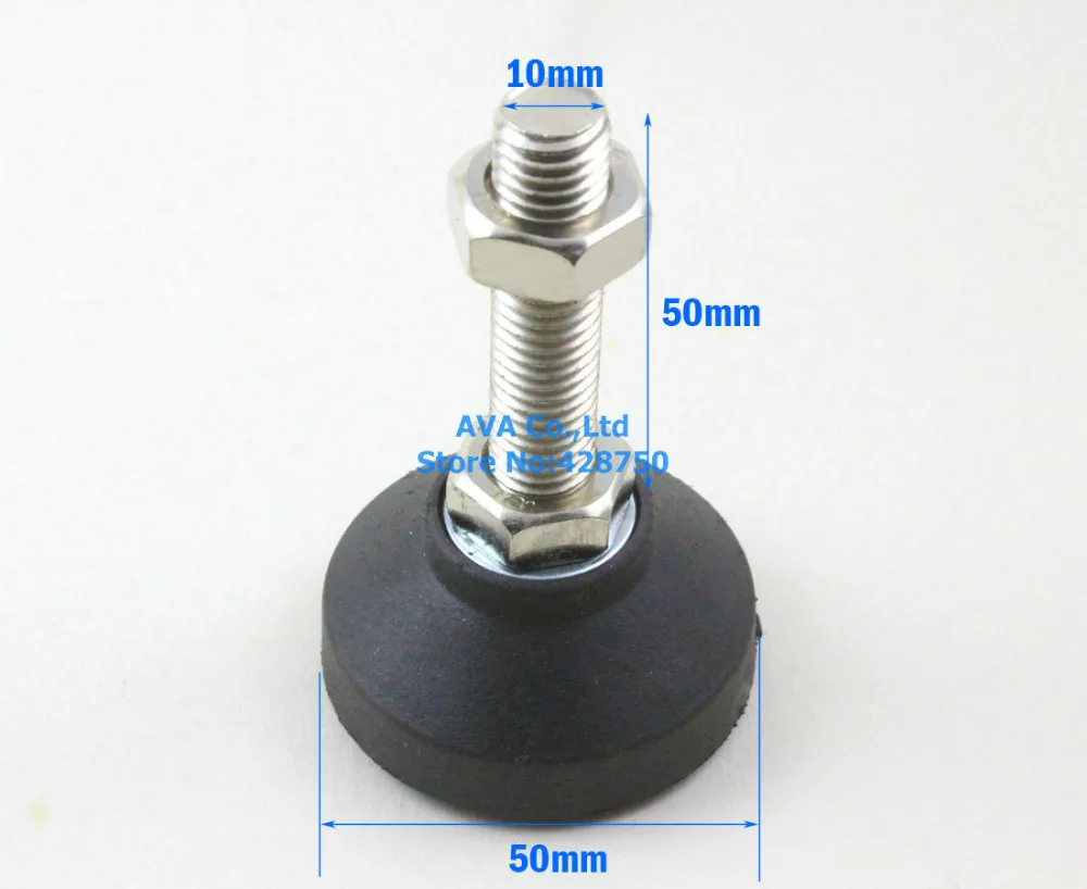 4 шт. M10 x 50 мм регулируемый токарный станок ноги мебель выравнивание ног Pad/50 мм база