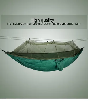 

2019 Amazon Easy To Pack Travel 2 Person Strong Portable Nylon Perfect Camping Jungle Hammock with Mosquito Net