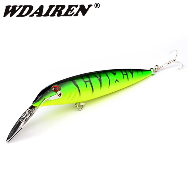 1Pcs Minnows Fishing Lure 14cm 16g Wobbler Metal Tongue Plastic Body  Swimbait Tying Artificial Hard Bait